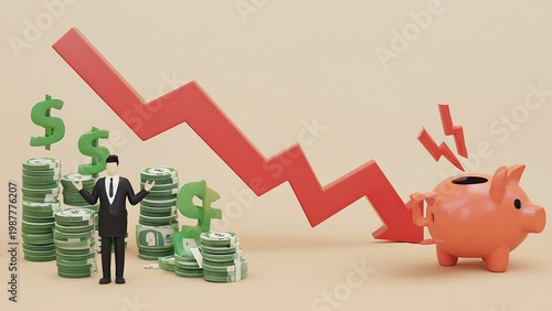 Financial crisis concept