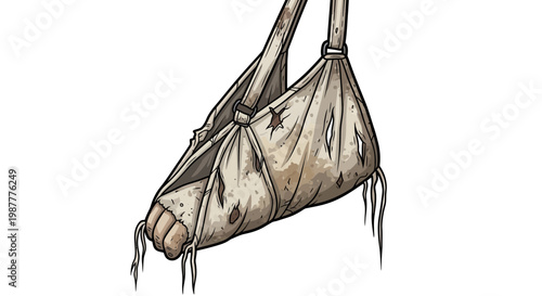 Tattered Sling for Injured Arm