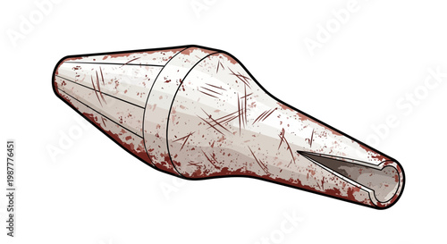 Vintage Sewing Machine Bobbin Case with Scratches and Rust