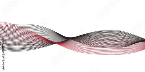Abstract waveform art a dynamic flow of lines in red and black