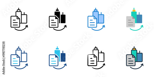 Incorporation icons set multiple style collection. Editable stroke 
