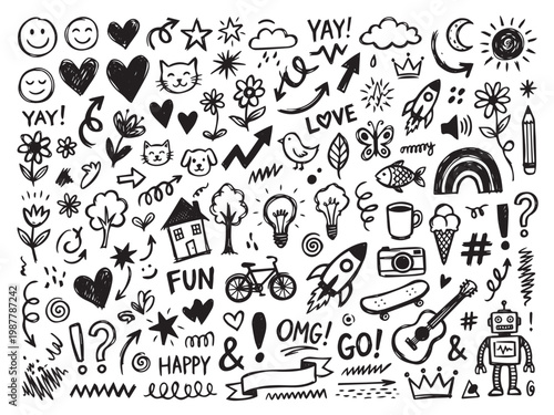 Handmade Doodle Imperfect Elements