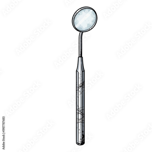 Dental Mirror Tool Illustration