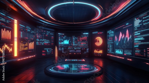 Futuristic control room with glowing displays (1)