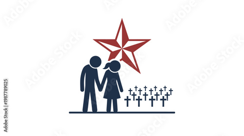 Memorial Symbol of Lone Star State with Mourning Figures