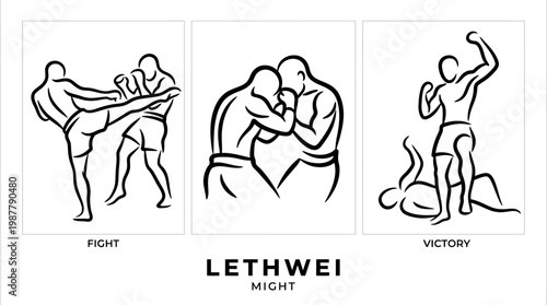 Lethwei Fight Sequence Kicks Clinch and Victory