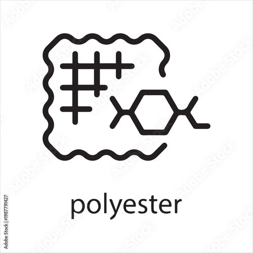 Polyester, linear icon. Synthetic fabric. Line with editable stroke.
