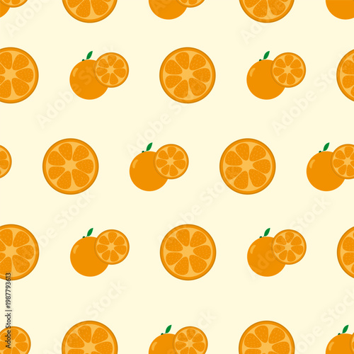 Repeating Citrus Slices On Yellow Background. Lively Citrus Pattern Featuring Slices And Fruits For Lively Interior Accents