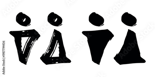 Hand drawn female and male gender identity sign Girls and boys Man and woman pictogram Lady and gentleman for restroom, toilet, washroom, lavatory, closet, WC, bathroom, door sticker