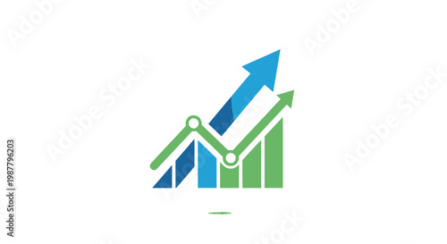 Financial Growth Chart with Upward Arrows - Business Success Concept