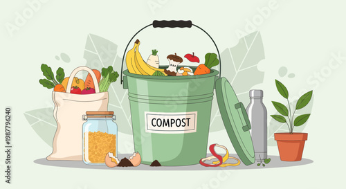 Composting food scraps and organic waste for sustainable living