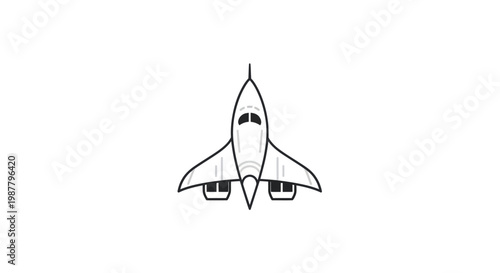 Supersonic Jetliner Icon - Modern Speed Aircraft Symbol