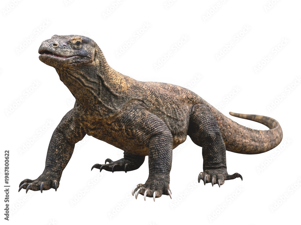 Fototapeta premium Komodo dragon large monitor lizard, exotic reptile wildlife animal close up