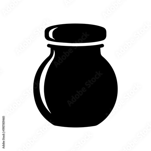 Monochrome vector illustration of a classic storage jar icon