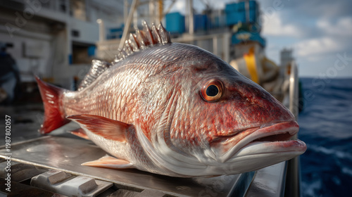 Ocean Catch: A vibrant red ...