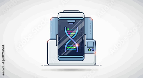 Advanced DNA Sequencing Machine with Double Helix Display