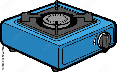 Portable Blue Gas Stove for Outdoor Cooking and Camping