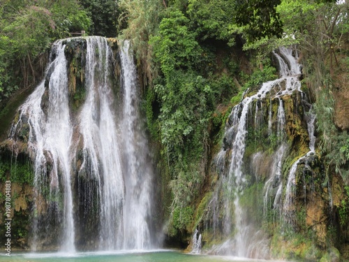the waterfall in nature in Huasteca Potosina, San Luis Potosina, Mexico