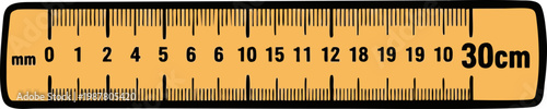 Ruler Metric Measurement Tool Illustration Showing 30 Centimeters Length