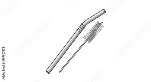 Reusable Metal Straw with Cleaning Brush