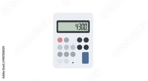 Digital Calculator with 4300 Display on White Background