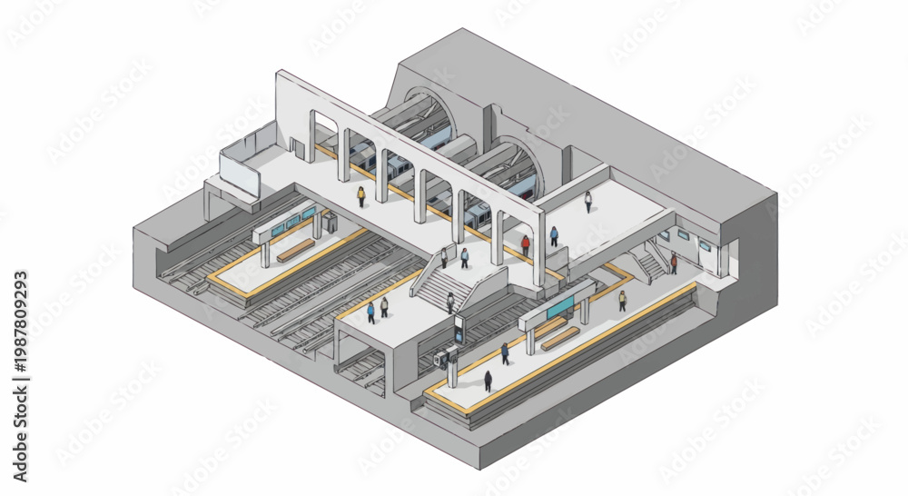 Obraz premium Isometric view of industrial building.