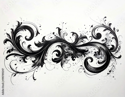 Decorative handwritten divider with graceful curls and swirls, minimal style on a separate white background.