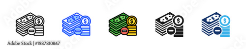 Net Revenue Icon Collection With Multiple Styles