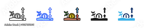 Revenue Investment Icon Collection With Multiple Styles