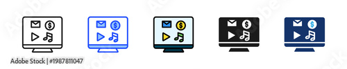 Ad Revenue Icon Collection With Multiple Styles