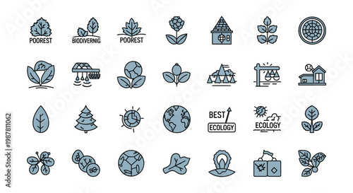 Black silhouettes depicting environmental concerns and ecological elements