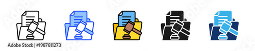 Legal Fairness Icon Collection With Multiple Styles