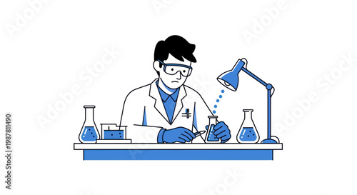 Scientist working in laboratory setting.