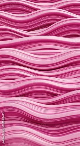 Abstract background features flowing layers of magenta waves in a rhythmic pattern.
