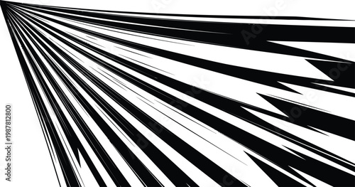 Black Lines Radiating from Corner on White Background