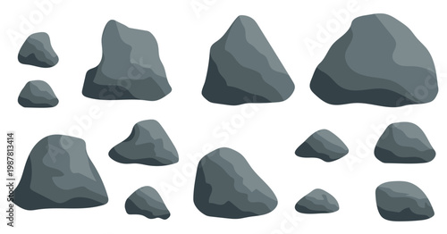 Rocks and stones, cobblestones and gravel, building material