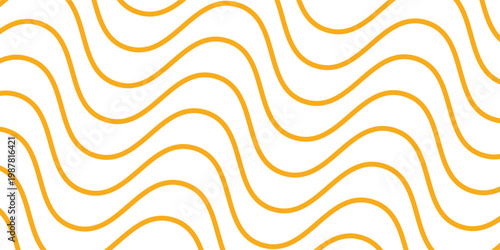 Yellow instant noodle, pasta and spaghetti texture with geometric wavy lines. Ramen, pasta vector pattern. Background abstract food illustration