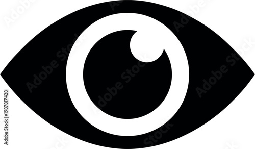 Simple eye icon vector. Eyesight pictogram in flat style.