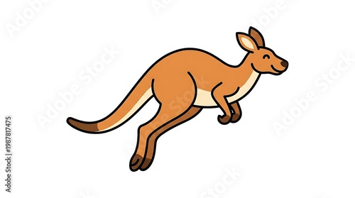 Cartoon kangaroo in motion.