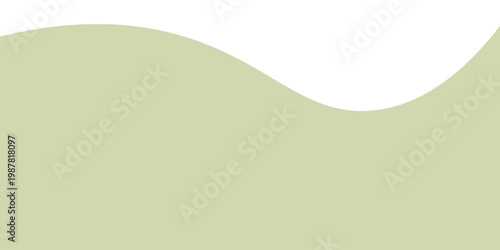 Bild auf Leinwand Minimalist Sage Green Wave Background with Organic Curved Shape and Copy Space,e