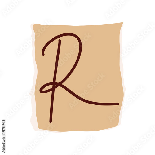 Hand Drawn Ransom Note Alphabet Letters Scrapbook Style Torn Paper Cutout