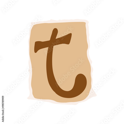 Hand Drawn Ransom Note Alphabet Letters Scrapbook Style Torn Paper Cutout