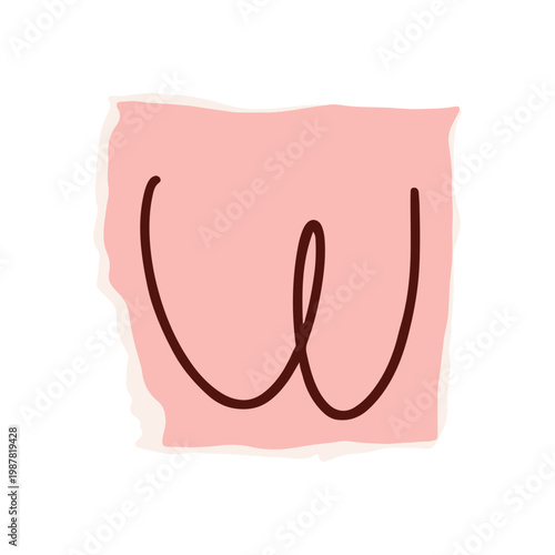 Hand Drawn Ransom Note Alphabet Letters Scrapbook Style Torn Paper Cutout