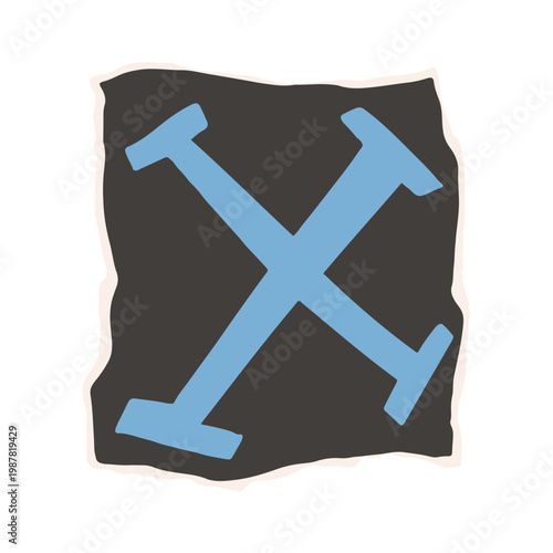 Hand Drawn Ransom Note Alphabet Letters Scrapbook Style Torn Paper Cutout