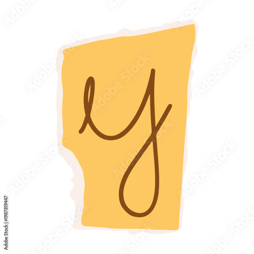 Hand Drawn Ransom Note Alphabet Letters Scrapbook Style Torn Paper Cutout