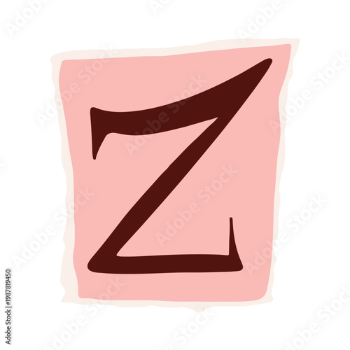 Hand Drawn Ransom Note Alphabet Letters Scrapbook Style Torn Paper Cutout