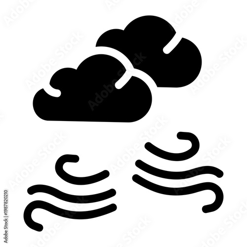 Wind breeze Solid icon