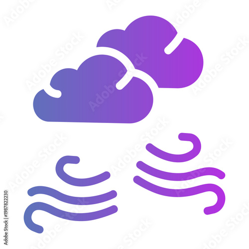 Wind breeze Line Gradient Icon