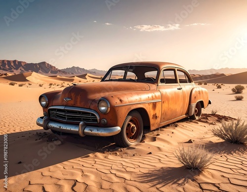 car in desert