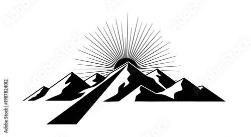 Egypt pyramids desert landscape vector illustration with pyramids, sun, sand dunes and travel scenery